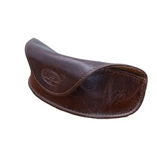 Fossil Brown Leather Glasses Case Magnetic Closure Sunglasses