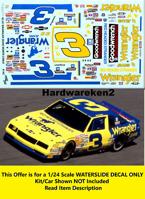 NASCAR DECAL # 3 WRANGLER 1985-1987 MONTE CARLO DALE EARNHARDT 1/24