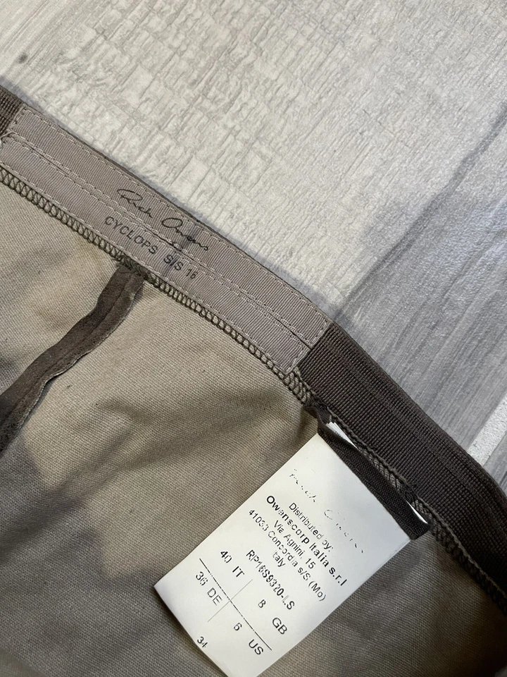 Legging Rick Owens Cyclops SS16 Cuero Beige Marrón Gamuza Talla 6 EE. UU. Foto 2 de 4