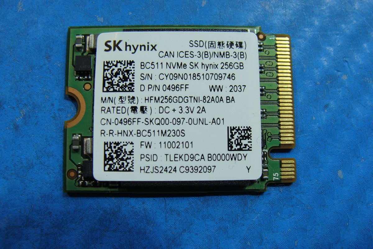 SK Hynix Bc511 NVMe 256gb SSD Hfm256gdgtni-82a0a P/n 0496FF