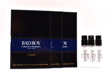 CAROLINA HERRERA bad boy cobalt eau de parfum Mini spray vial 0.05 oz X 03 Vial