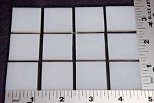 0113.30-12 PIECES 1"x 1" WHITE OPALESCENT BULLSEYE 3mm THICK GLASS 90 COE