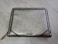 Authentic Burberry Silver Document Folder Leather Holder Case bag