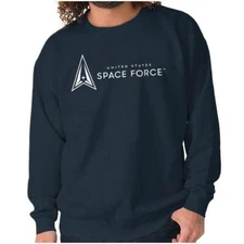 Military United States Space Force USSF Logo Womens or Mens Crewneck Sweatshirt