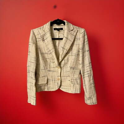 Classy Anne Klein Women’s Plaid, Lined Suit Jacket Sz 2. Off White ...