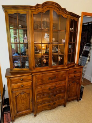 1950s WIDDICOMB Grand Rapids Signed Breakfront/China Cabinet
