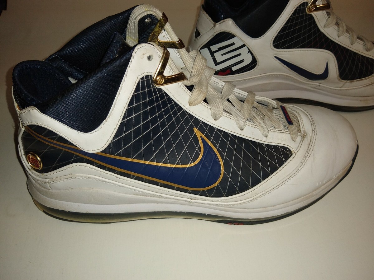 Nike Air Max LeBron 7 \'White Midnight Navy\' Cleveland Cavaliers Size 10 Size 7.5 - Nike Air Max LeBron 7 White Midnight Navy for  main image 2