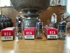 3 Vintage Radio, Electron Tubes. RCA. 6X4, 6GX6, 5963. UNUSED