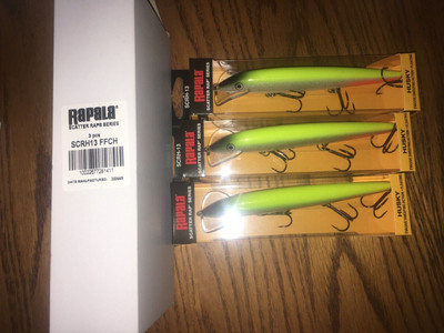 RAPALA SCATTER RAP HUSKY 13's=3 FOIL FL CHART COLORED FISHING LURES