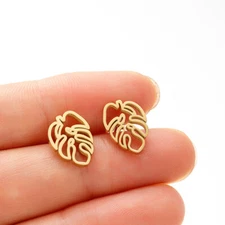 2pairs stainless steel Leaf earrings 4 colors Jewelry Wholesale FJS233-713