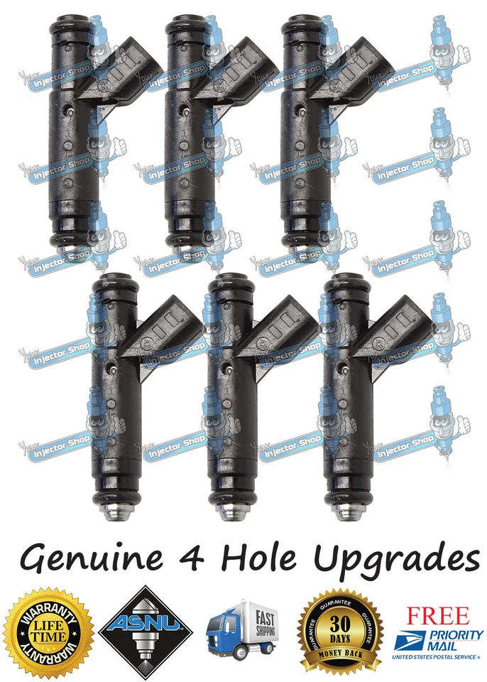 Kit Plug & Play Reman Upgrade 4 orificios 6 inyectores de combustible GM 3,1 L 3,4 L Foto 2 de 4