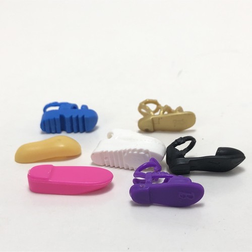 Barbie Single Shoe Lot of 7 Sandals Flats Ballet Wedge Strappy Blue Purple Gold - Picture 8 of 8
