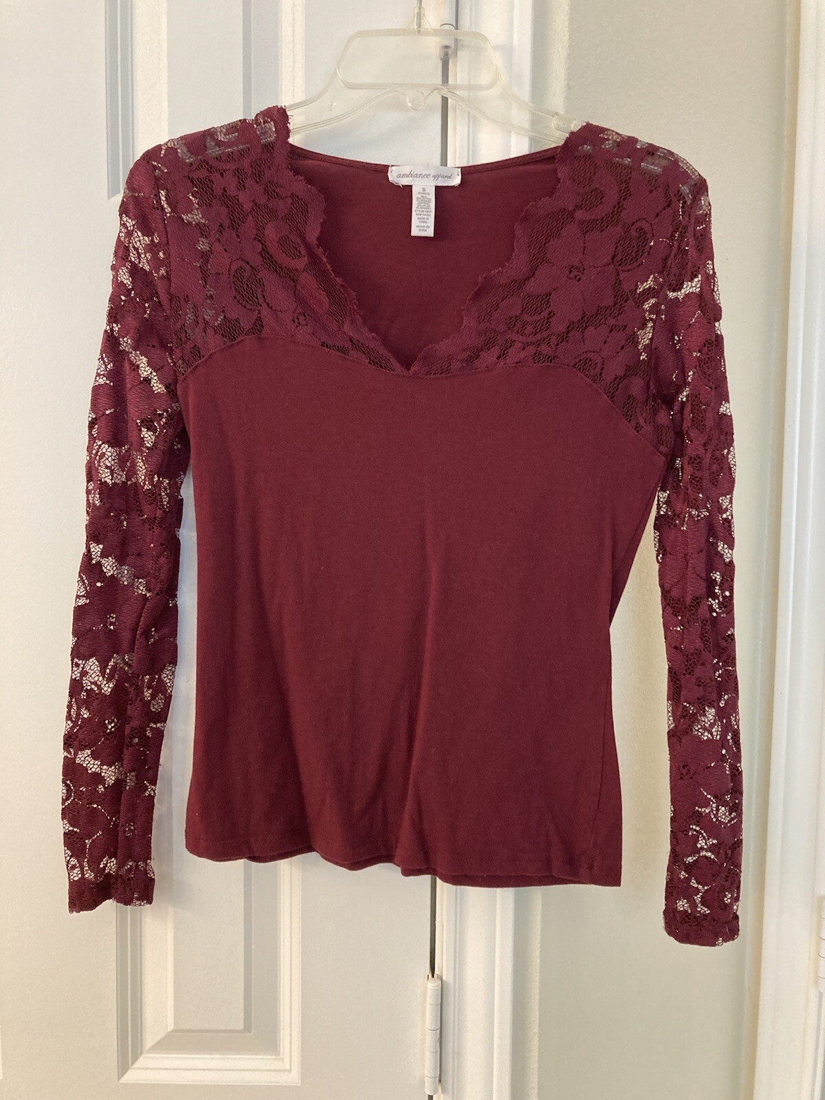 Burgundy Lace Top | eBay
