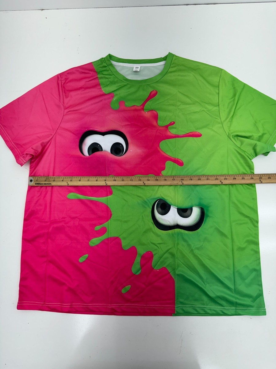 HMXRBY Green Pink Graphic Print Short Sleeve Breathable Shirt Mens
