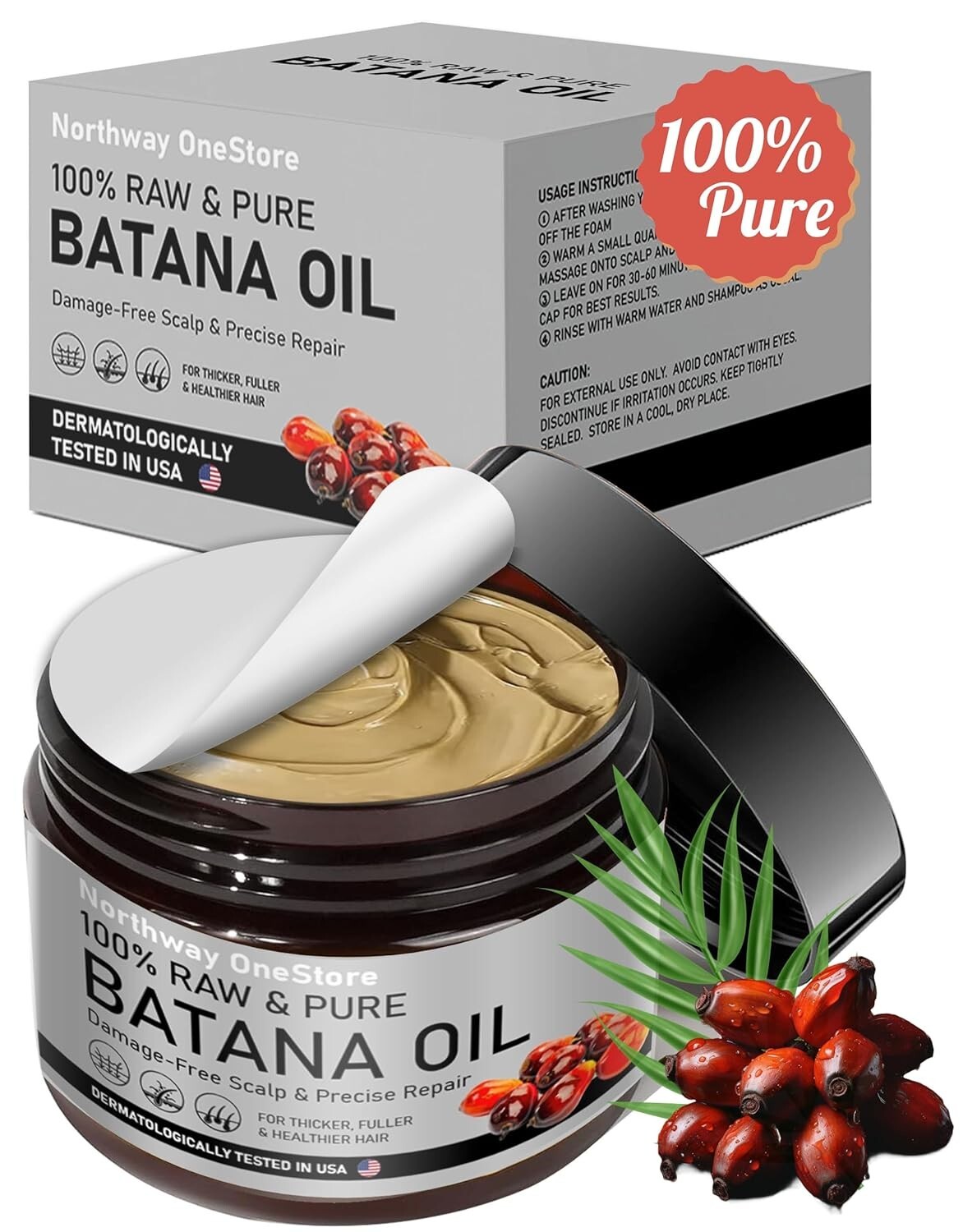 Hair Growth Batana Oil For Hair Growth Dr Sebi Organic,100 P