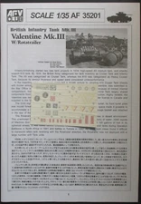 AFV Club 1/35th Scale Valentine Mk. III - Decals from Kit No. AF35201