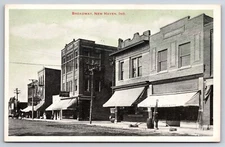 Broadway New Haven Indiana IN Hardware Store Street View c1920 Postcard