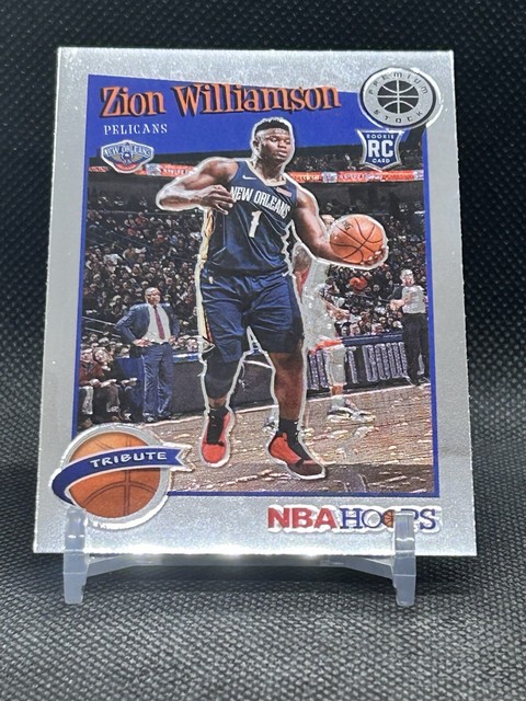 2019-20 Hoops Premium Stock Silver #296 ZION WILLIAMSON SP RC Rookie!