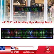 40" X 8"Led Scrolling Sign Message Board 7-color Light for Advertising USB Wifi