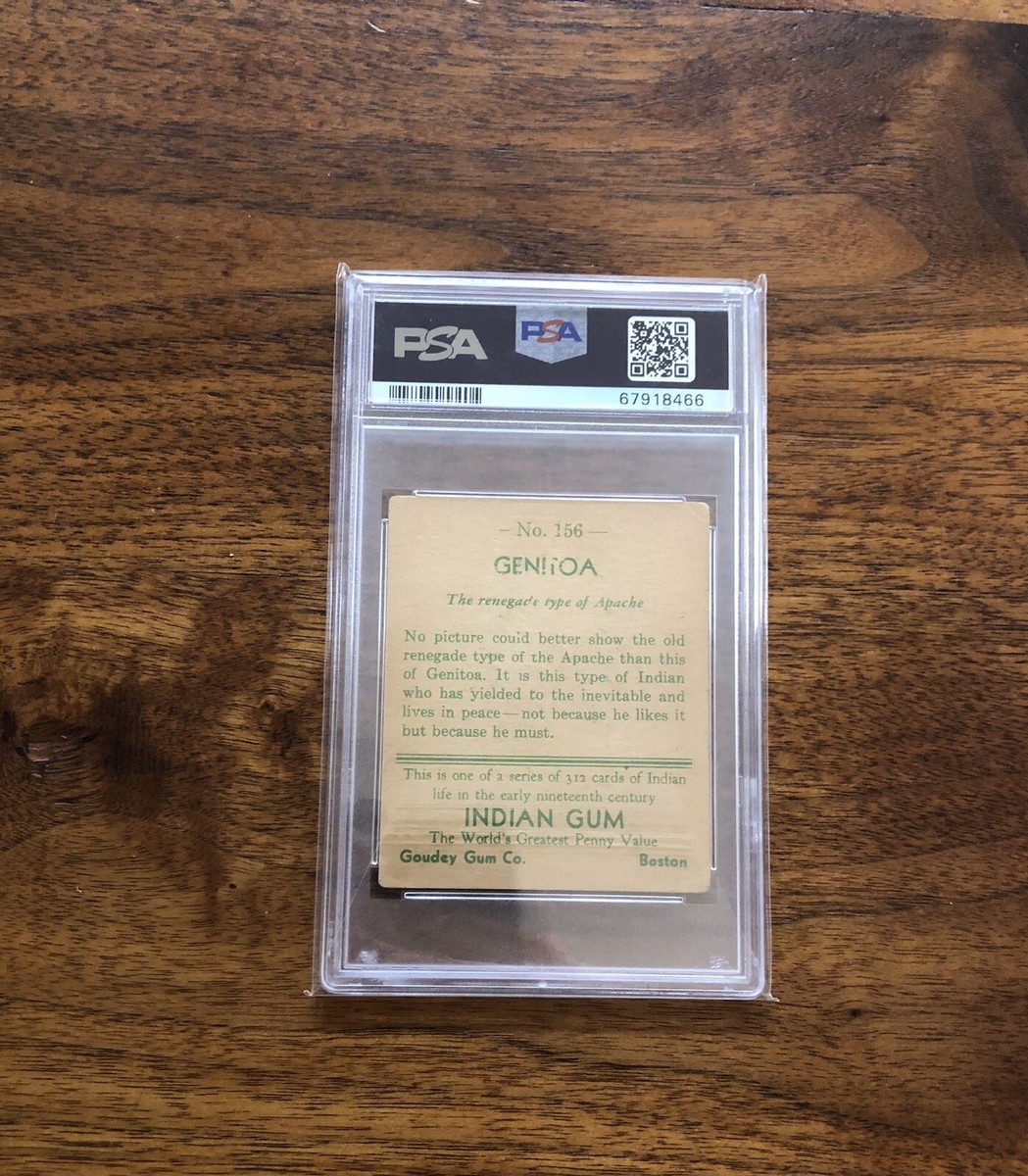 1933 Goudey Indian Gum (Series of 312) #156 Genitoa WHITE