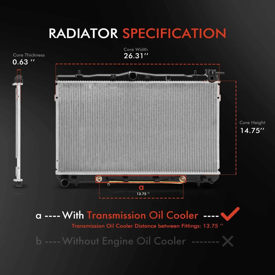 Алюминиевый радиатор в сборе для Hyundai Elantra 1996-2000 Tiburon 97-01 1,8 л 2,0 л - Изображение 2 из 4