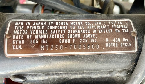 1974 Honda Elsinore MT250 Skid Plate Powder Coated OEM - Picture 7 of 7