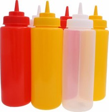 Quetschflasche 6 Stück 1 Liter Dosieren Dekorieren Senf Ketchup Mayo Spender