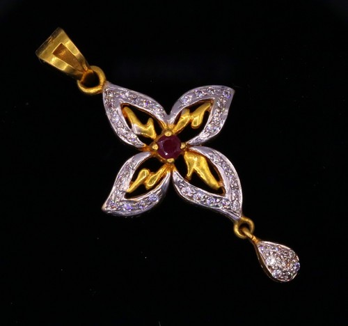 20 K YELLOW GOLD HANDMADE FLOWER DESIGN 