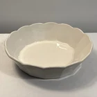 McCoy #7531 White Glazed Stoneware Vegetable/  Serving Bowl w/Fluted Edge Vtg