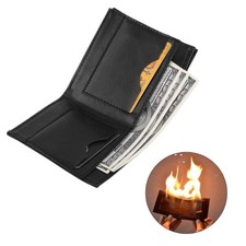 Magic Trick Flame Fire Wallet Magician Prop Stage Show Faux Leather Bifold Purse