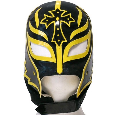 Rey Mysterio Small Giant Semi-Pro Mask 619 Model Black Yellow Lucha Libre Wrestl