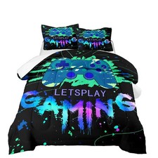 Game Comforter Set Video Gaming Bedding Sets Gamer Room Decor Full Size Color...