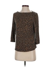 Elie Tahari Women Brown 3/4 Sleeve Top S