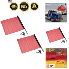 EZ Mount Warning Flag Red 18" x 18" Mesh Safety Flag DOT Compliant | Spring L...