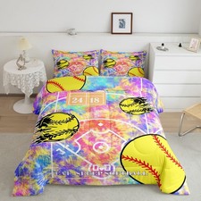 Softball Comforter King Size Eat Sleep Softball Comforter Set for Boys Girls ...