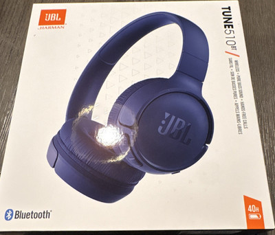JBL Tune 510BT Bluetooth Wireless On-Ear Headphones with Built-In Mic, Blue