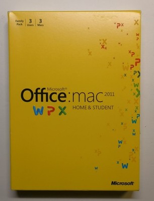 Microsoft Office MAC 2011 Home & Student DVD 3 Users 3 Macs - Retail Box