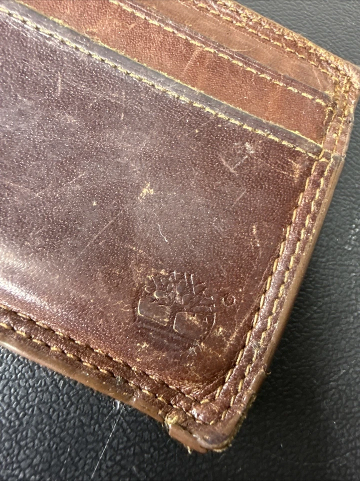 Vintage Timberland Genuine Leather Brown 5 Pocket Card Wallet 4" X 3" - Image 2 of 4