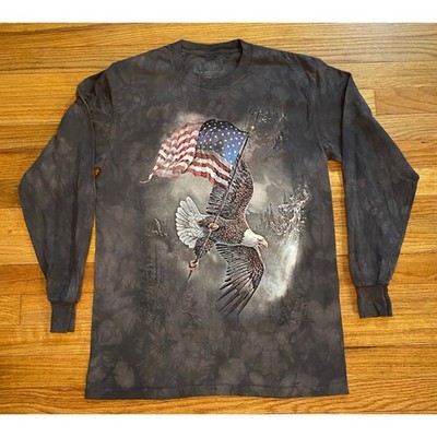 The Mountain Long Sleeve Shirt Mens Small Grey Eagle American