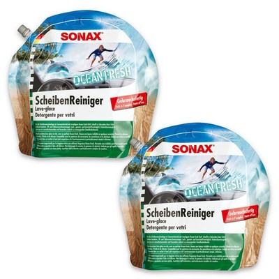2x SONAX 03884410 Scheiben Reiniger gebrauchsfertig Ocean-Fresh Reinigung 3L