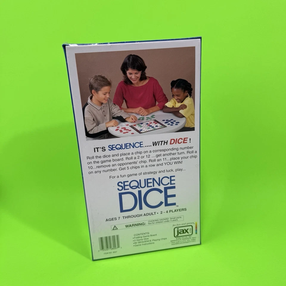 Sequence Dice Family Board Game Jax Ltd. Strategy & Luck 1999 NEW Sealed - Image 2 of 3