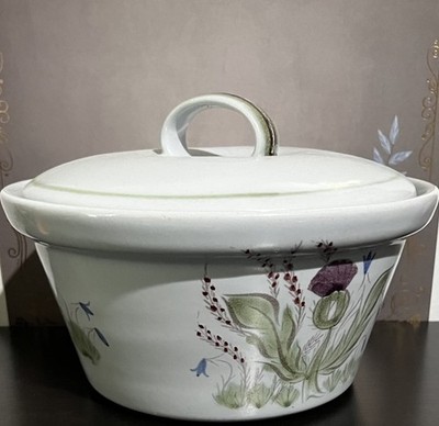 Buchan Hand Crafted 9'' Thistle Crock Pot Lid 1950's Scotland Stoneware