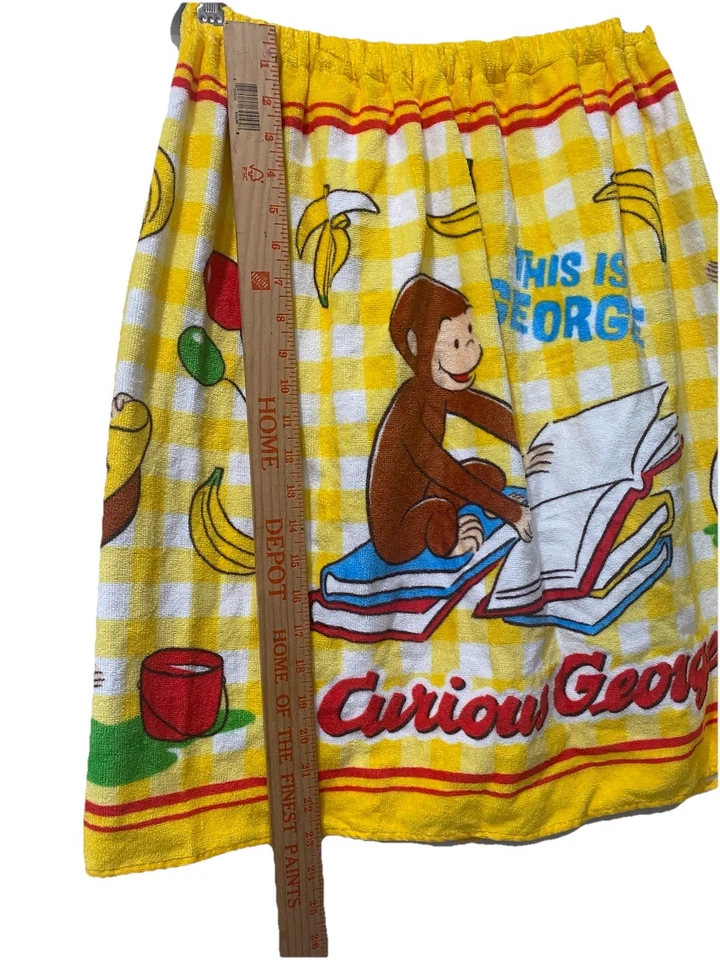 Curious George Toalha de Praia Body Wrap Cobertura Chuveiro Piscina Macaco Bonito 60×120cm Novo com etiquetas - Imagem 3 de 4