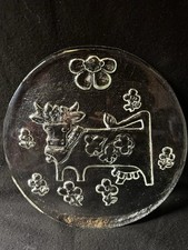 CH-Käse-/Butterplatte aus Glas  OLMA-Kuh  ca...