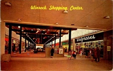 Winrock Shopping Center Postcard Albuquerque NM 1968 Interior Mall Walgreens