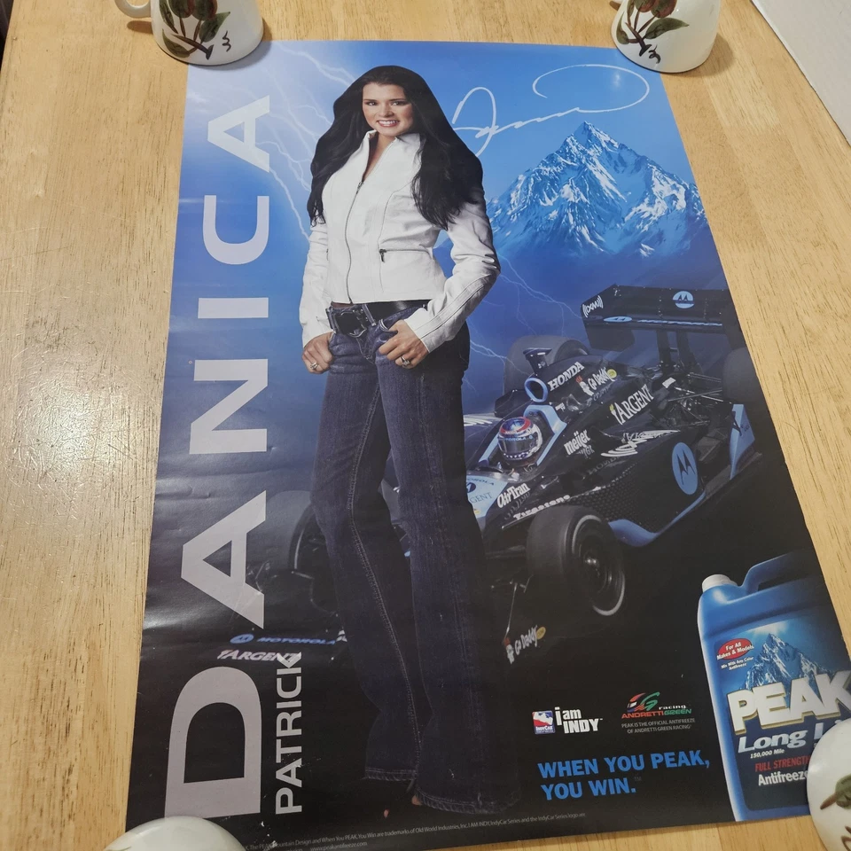 Póster Danica Patrick pico - 24" x 16" mujer piloto de coche de carreras Foto 2 de 4