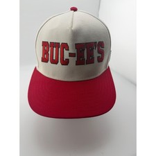 Buc-ee's Snapback Hat Cream Red 1982 Beaver Mascot Adjustable Cap