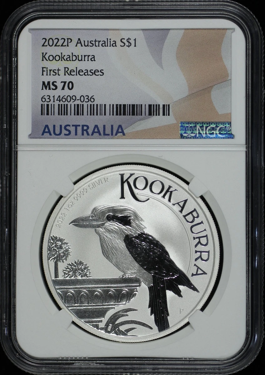 Australian Kookaburra NGC Grade MS 70 Silver Bullion Coins for
