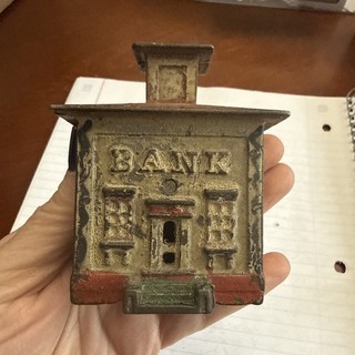 Antique J & E Stevens Cast Iron Cupola Still Bank Original Paint