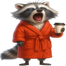 30 Custom Morning Java Raccoon Personalized Address Labels